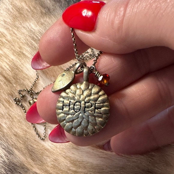 Lucky Brand Gold Tone Om Pendant Chain Necklace - Picture 2 of 6